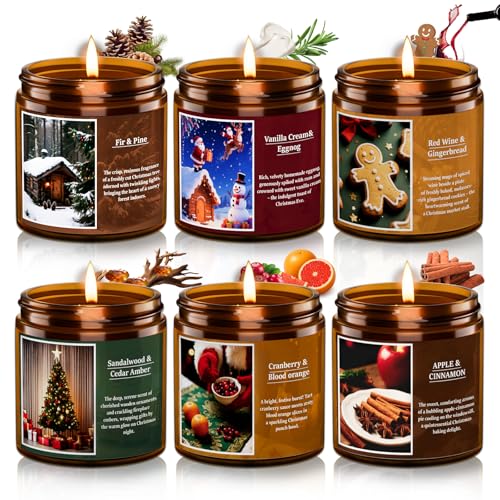 6 Pack Scented Jar Candle Set Natural Soy Wax B53244
