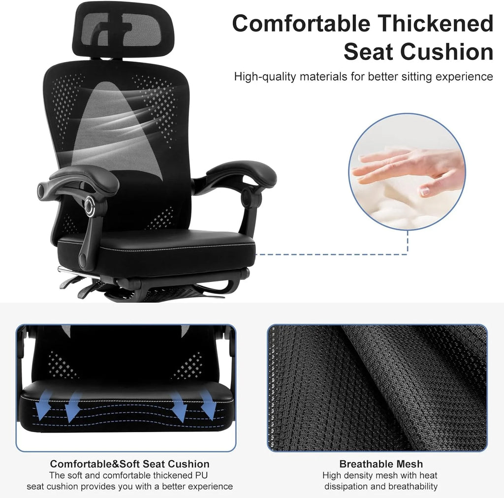 Black Ergonomic High Back Office Chair with Lumbar Support D105373