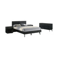 Queen 4 Piece Wood Bedroom Set Black Q422