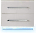 White 2 Drawer LED Nightstand V459