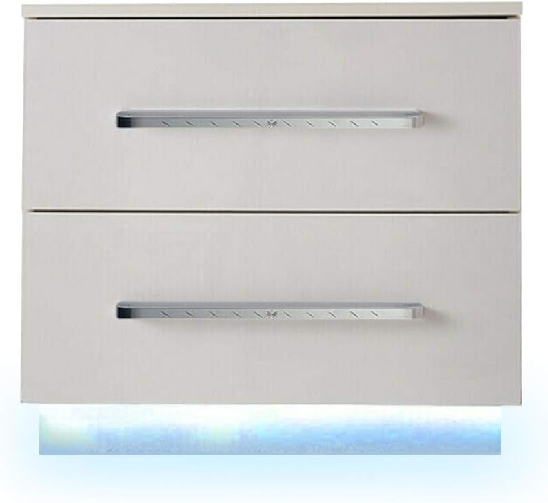 White 2 Drawer LED Nightstand V459