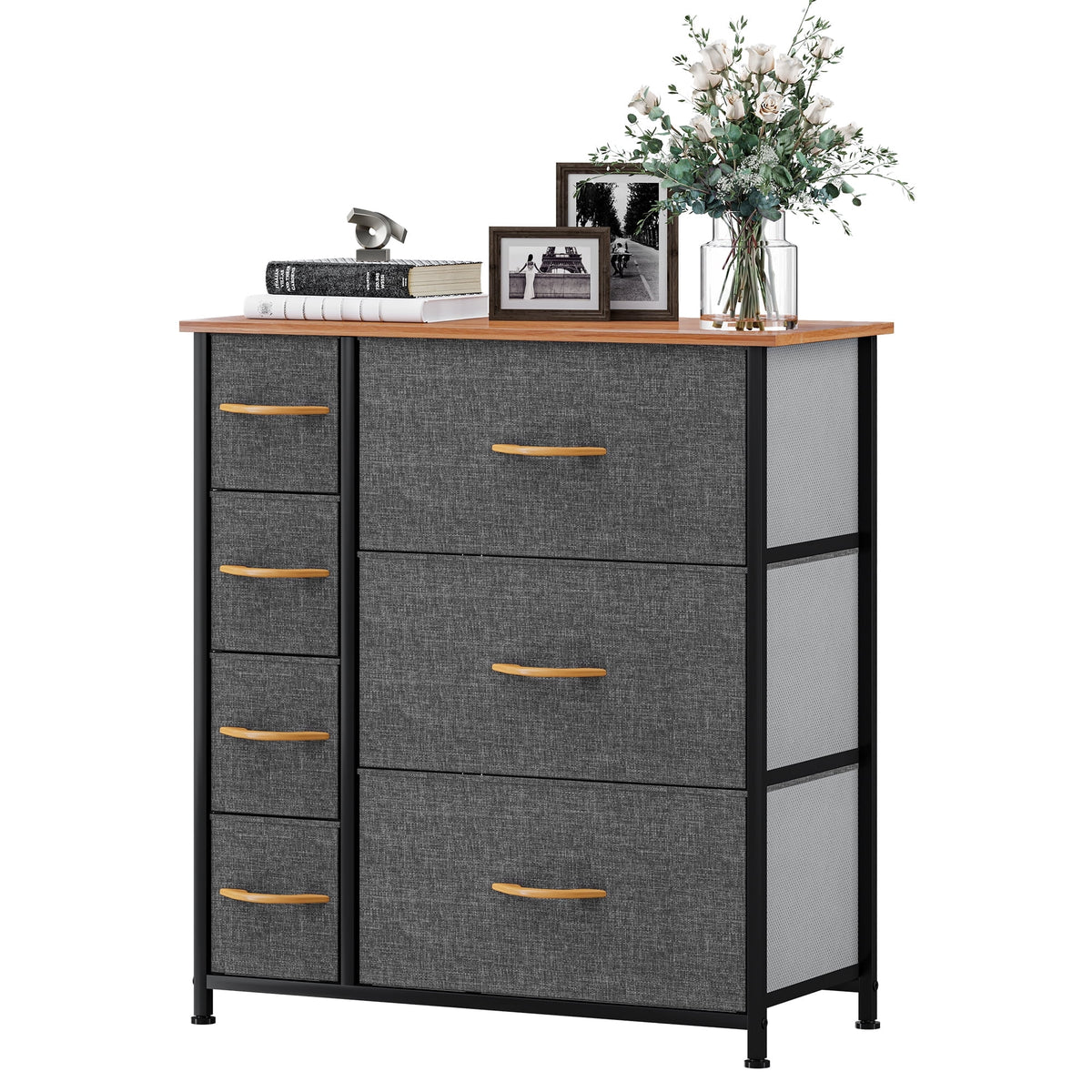 Gray Metal Fabric Wood Drawer Chests L171