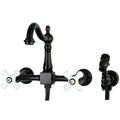 Oil Rubbed Bronze Wall Mount Kitchen Faucet with Brass Sprayer N329200