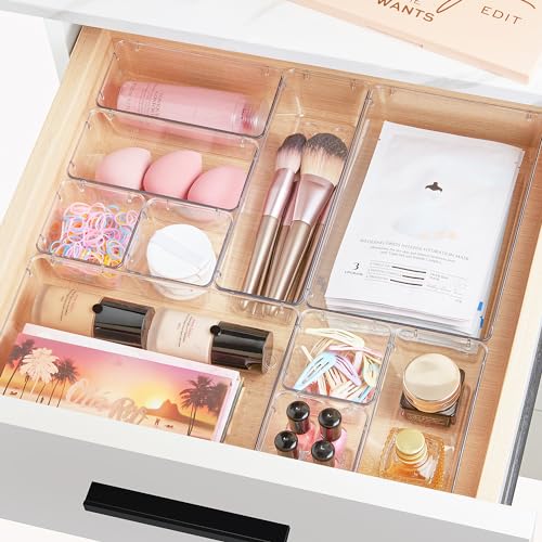 66 PCS Clear Plastic Drawer Organizer Bins P331