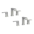 8 in. Widespread Double Handle Bathroom Faucet with Drain Kit Brushed Nickel 2-Pack F4716