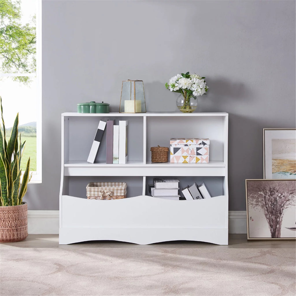 White Kids Toy Storage with Bookshelves Z288