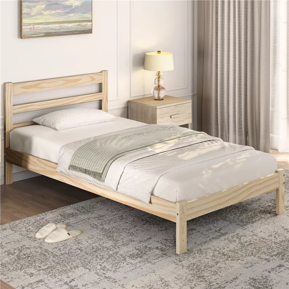 Queen Wooden Platform Bed Frame with Headboard Z261741