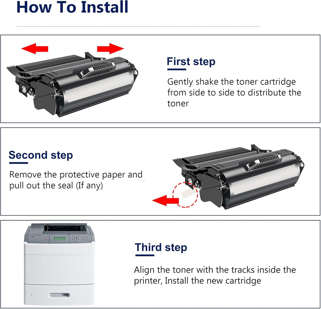 Compatible T650 Toner Cartridge 1 Pack Black U552853