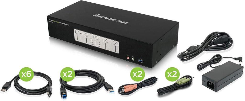 4-Port 4K Triple View DisplayPort KVMP Switch A477