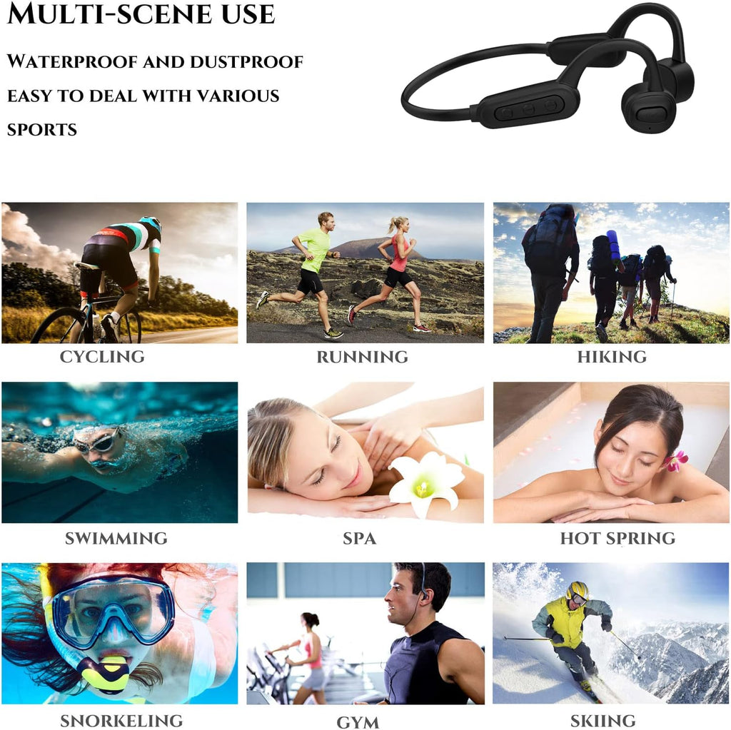 Bone Conduction Swimming Headphones IPX8 Waterproof 16GB Mp3 Player Open Ear X28589