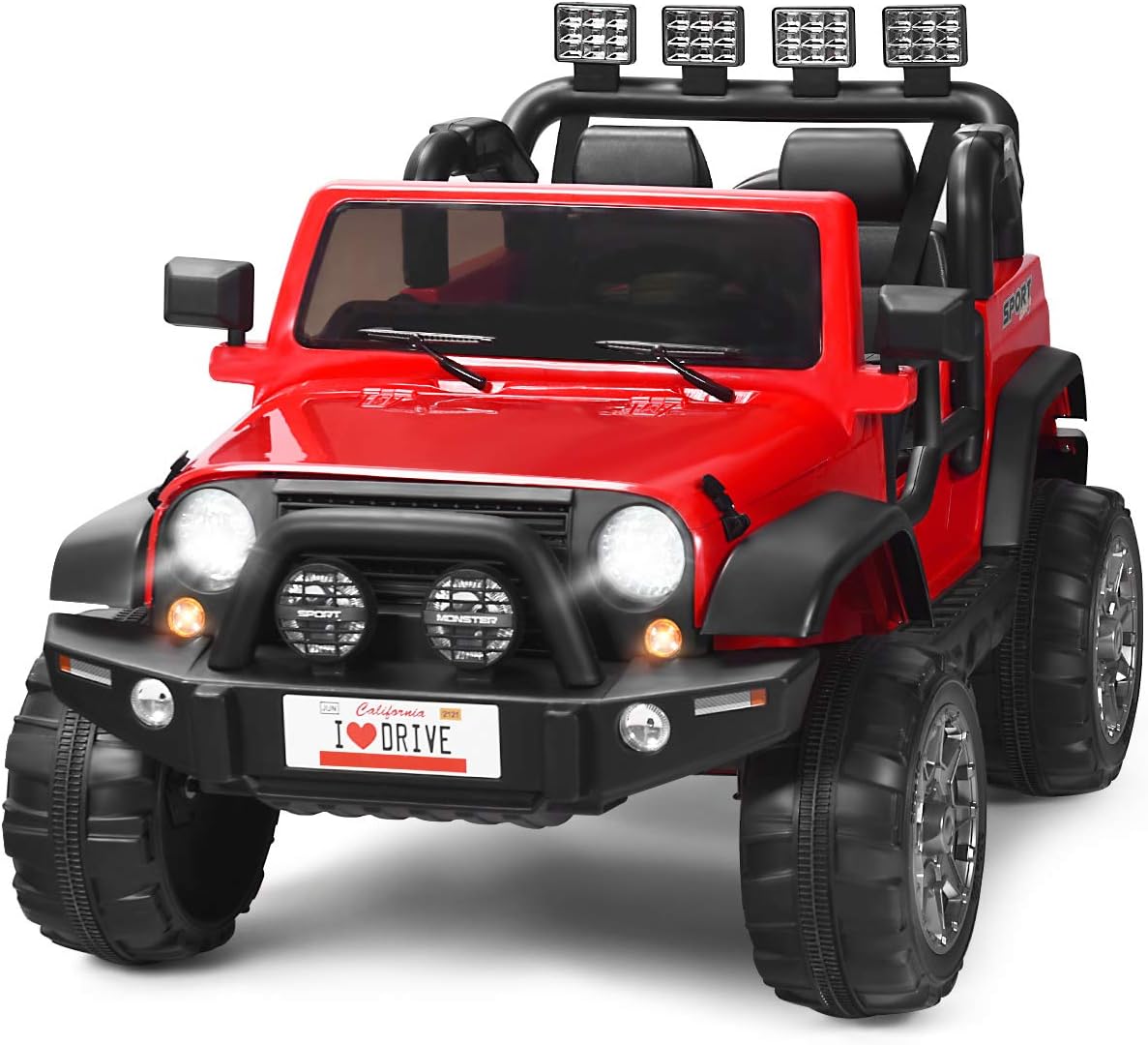 12V Battery Powered Ride on Truck with Remote Control, Black I610
