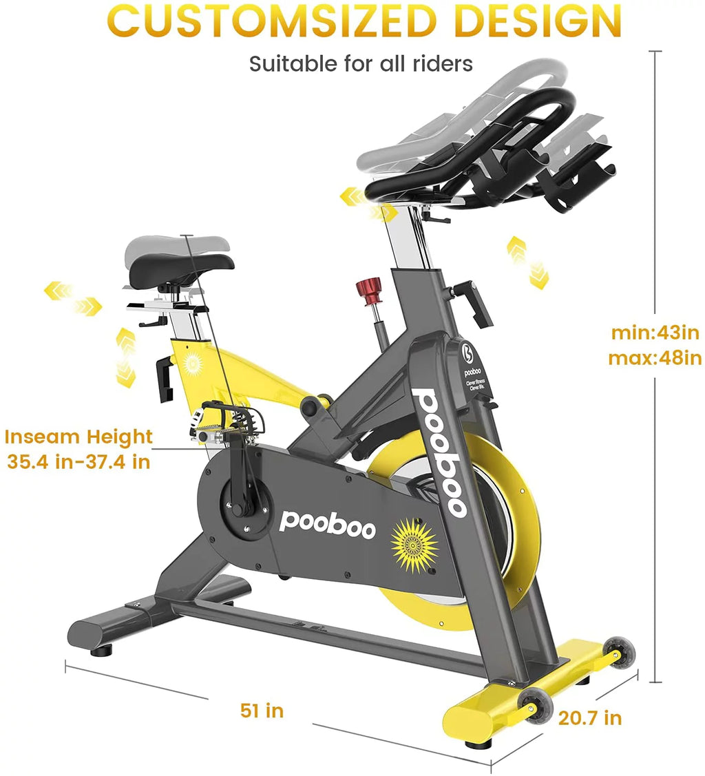 Magnetic Exercise Bike Stationary 55lbs Flywheel D928