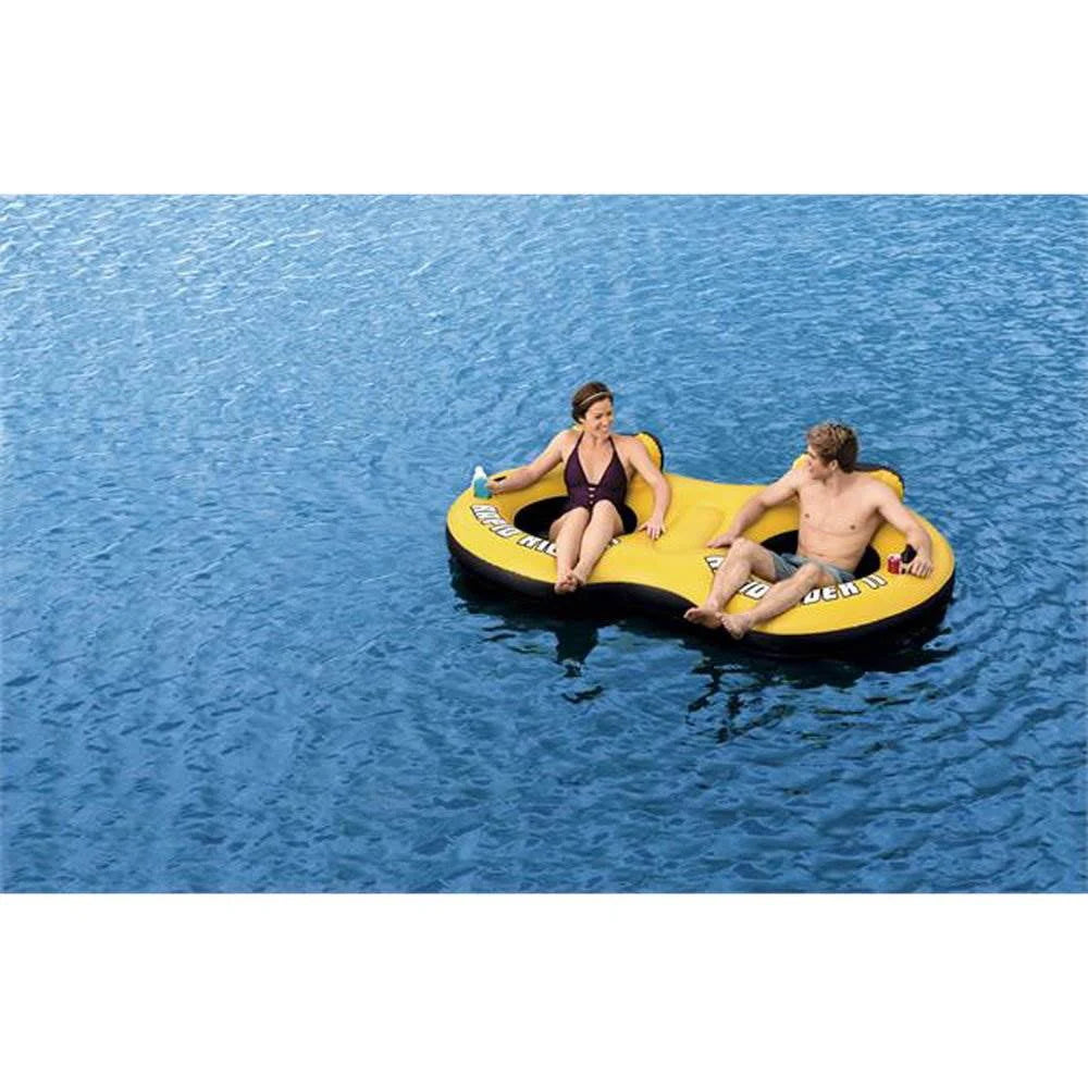 Inflatable 2 Person River Raft with Cup Holders 3 Pack I845