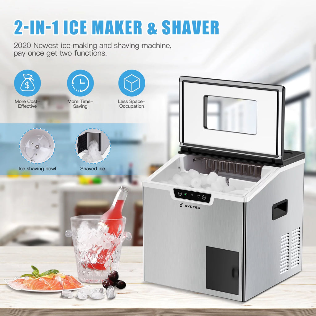 Portable 2 in 1 Ice Maker & Shaver with Ice Scoop M120814