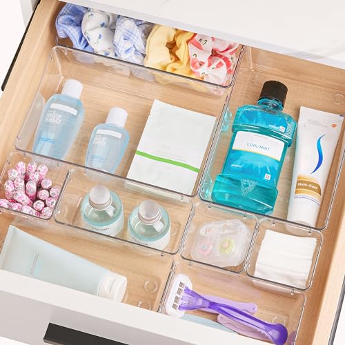 66 PCS Clear Plastic Drawer Organizer Bins P331