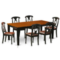 Black 7 Piece Faux Leather Dining Set Z2176