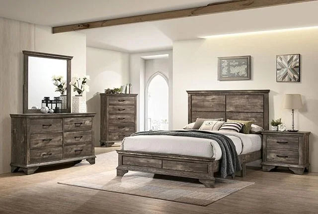 Gray Solid Wood King Bedroom Set 6pcs T46805