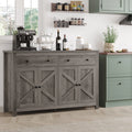 Brown 4-Door 2-Drawer Wood Buffet Cabinet V89493