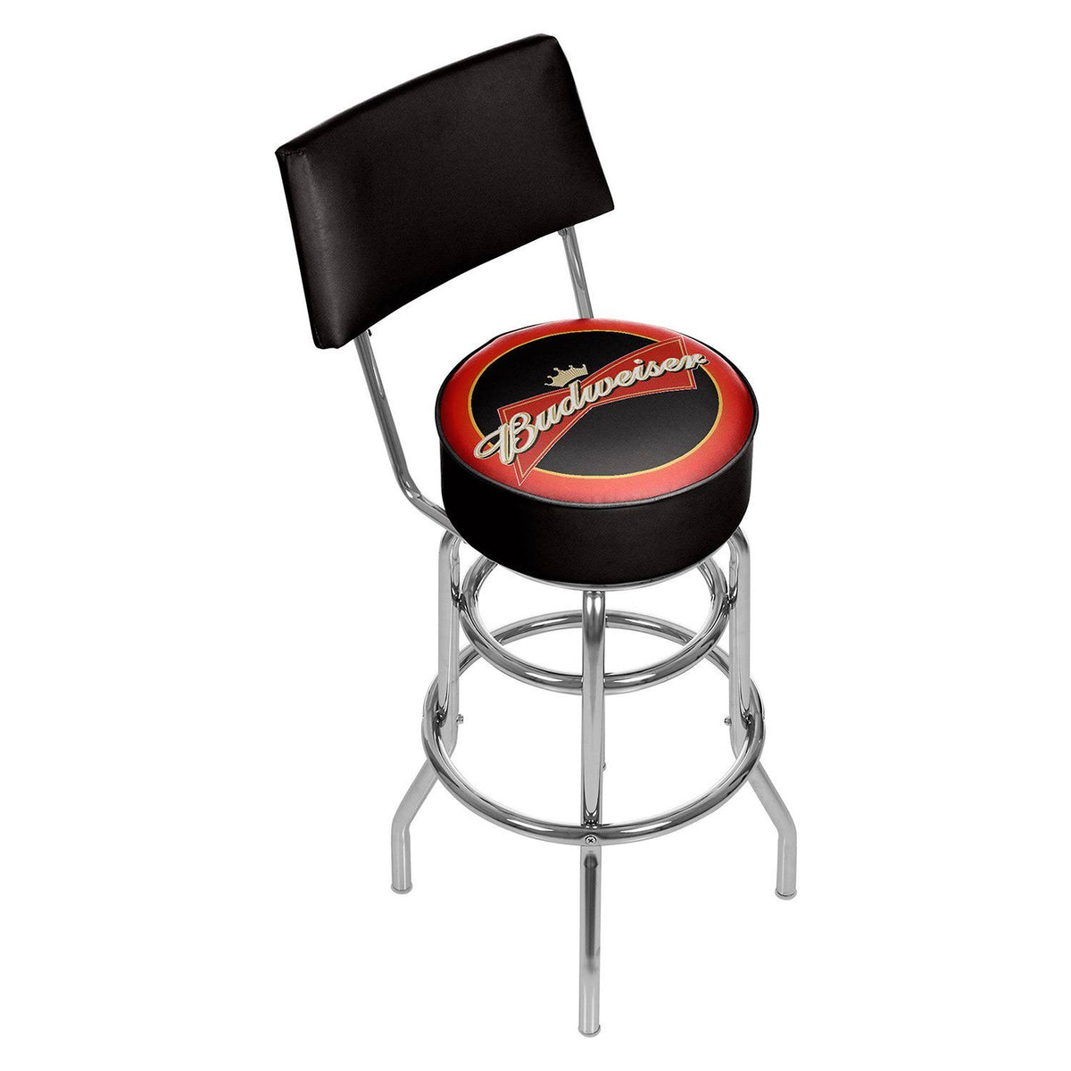 Red Black Padded Bar Stool with Back L8509