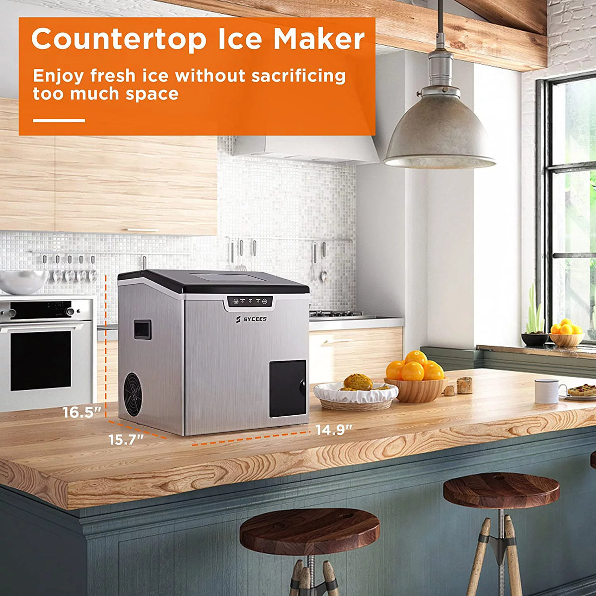 2-in-1 Countertop Ice Maker and Shaver Machine with Ice Scoop and Basket I703