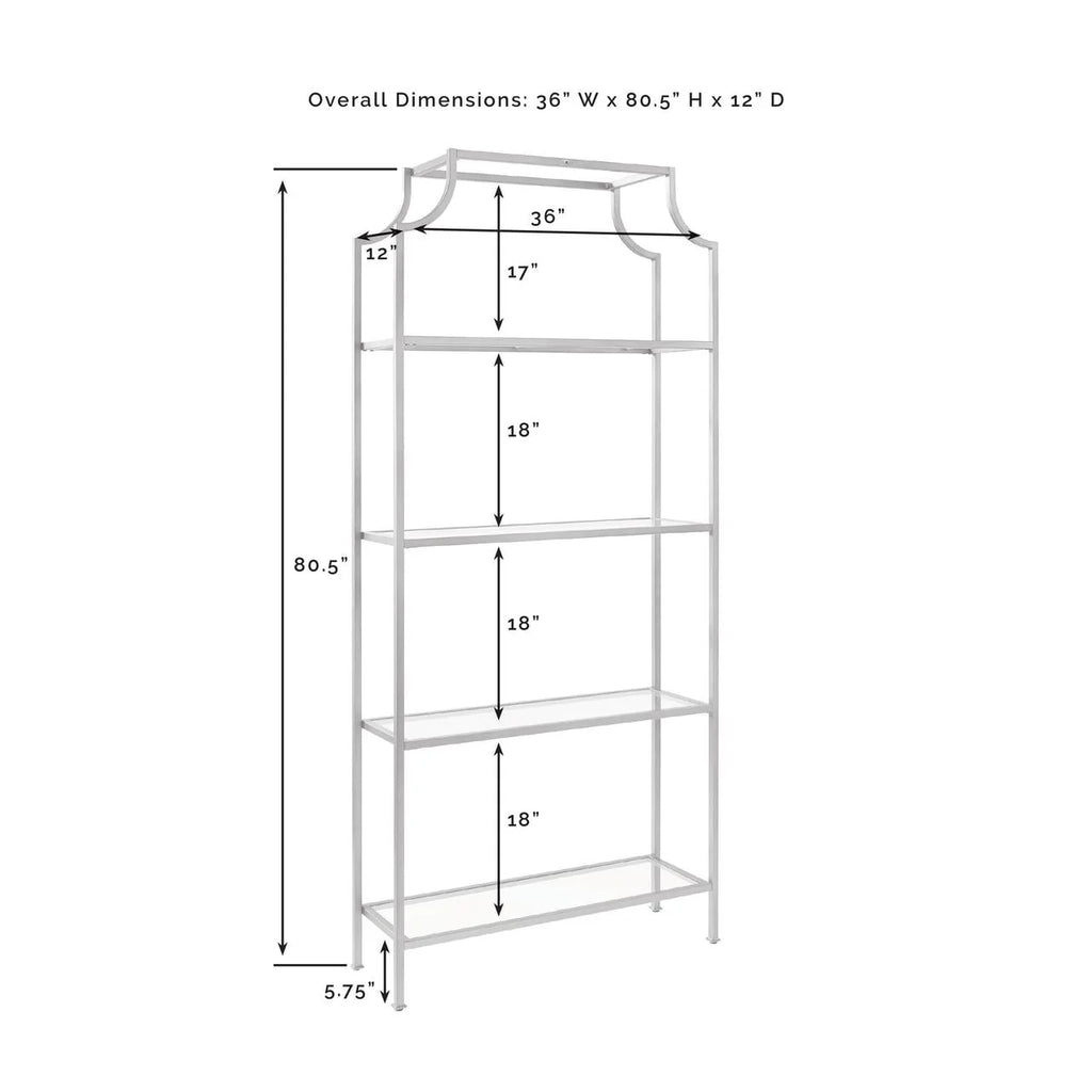 4 Shelf Glass Metal Etagere Bookcase P87049