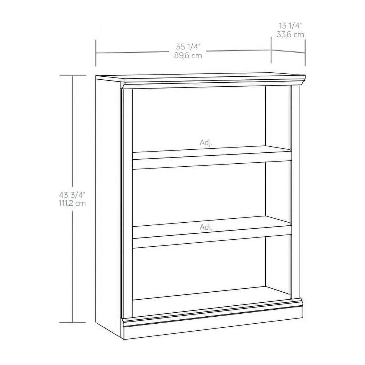 Contemporary Engineered Wood 3-Shelf Bookcase X88610
