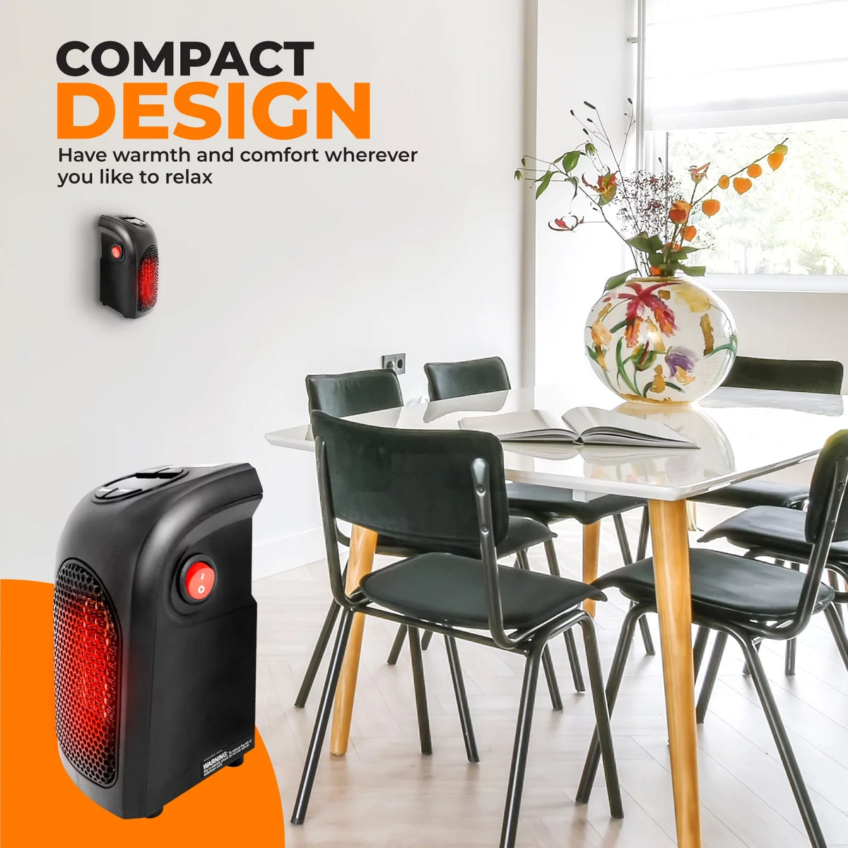 400W Programmable Plugin Heater with Remote, Black C82706