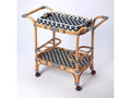 Blue White Rattan Bar Cart O350