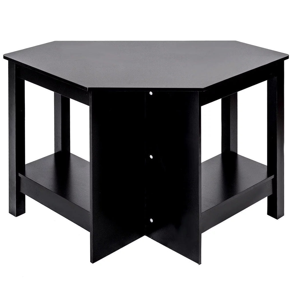 Black Wooden Corner Desk With Drawer M640189