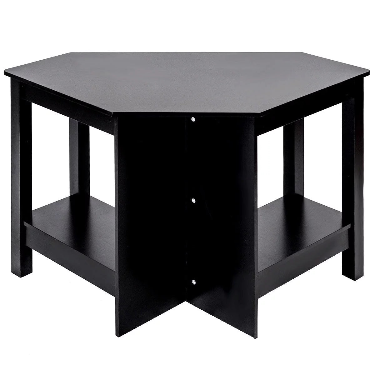 Black Wooden Corner Desk With Drawer M640189