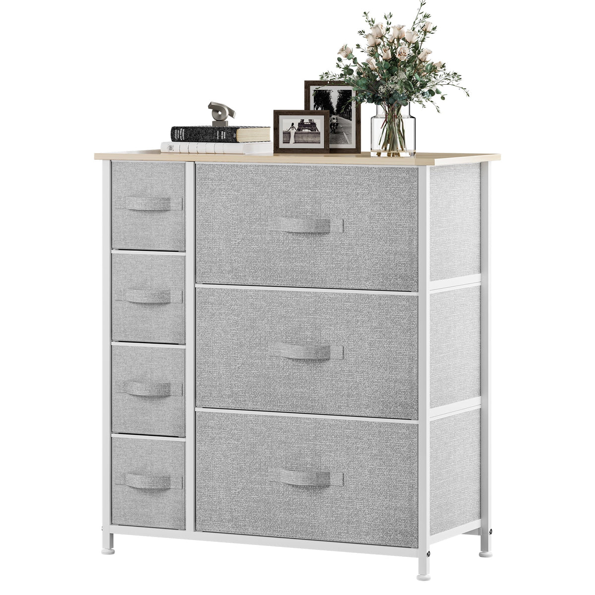Gray Metal Fabric Wood Drawer Chests L171