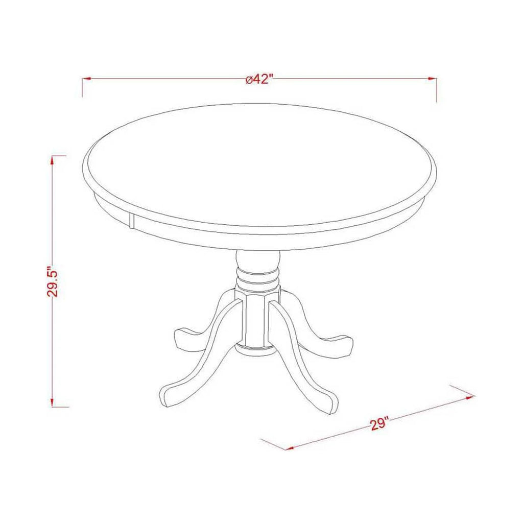 5 Piece Round Wooden Dining Table Set K909920