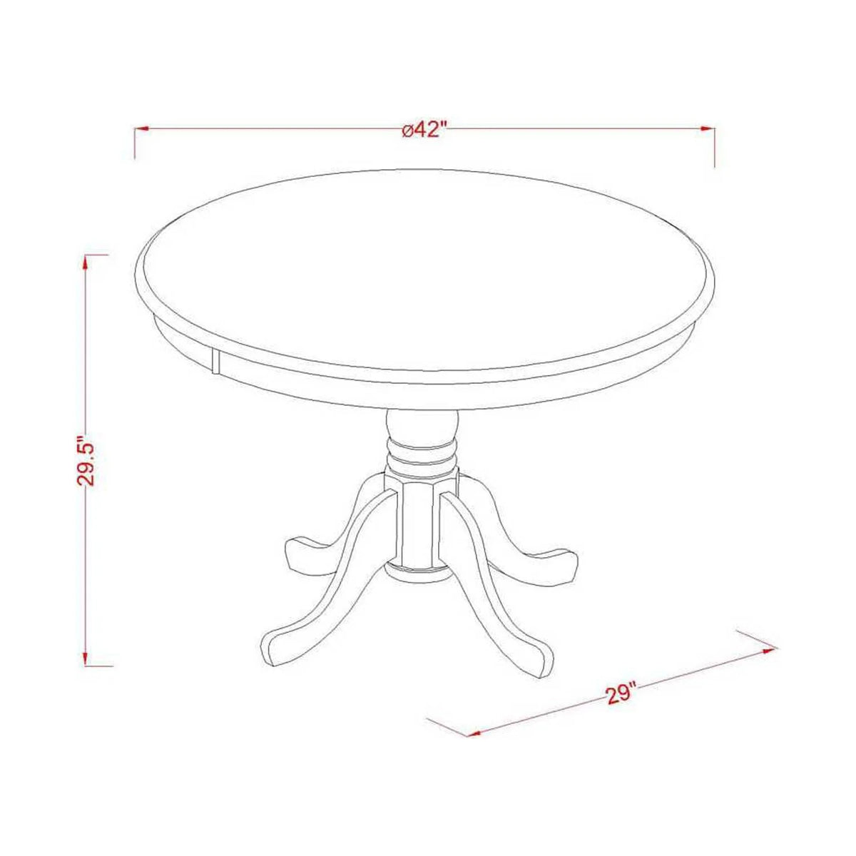 5 Piece Round Wooden Dining Table Set K909920