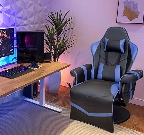 Black Pu Leather Ergonomic Reclining Gaming Sofa Chair with Footrest N15104
