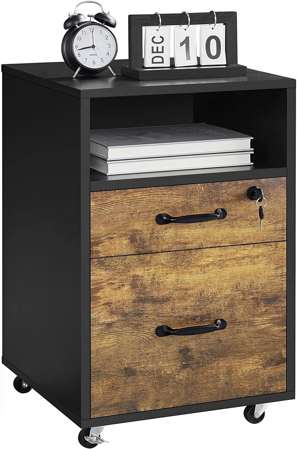2 Drawer Filing Cabinet with Lockable Wheels U1848