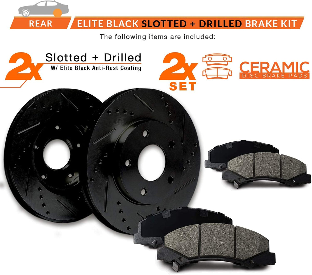 Rear Carbon Ceramic Brake Rotors with Pads B263035