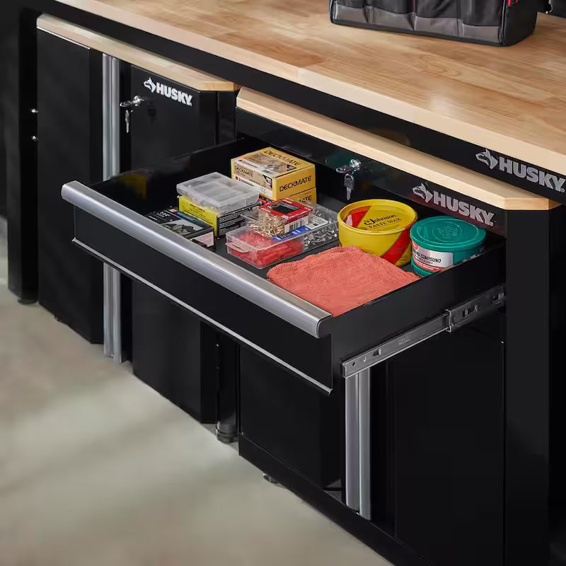 24-Gauge Steel 1-Drawer 2-Door Garage Base Cabinet in Black P215367