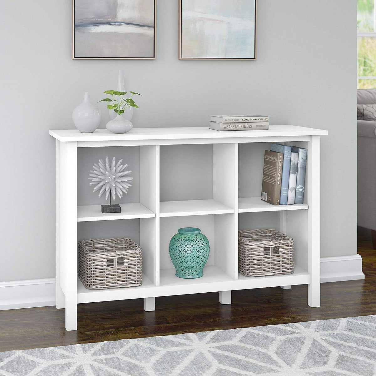 White 6 Cube Storage Bookcase F7910