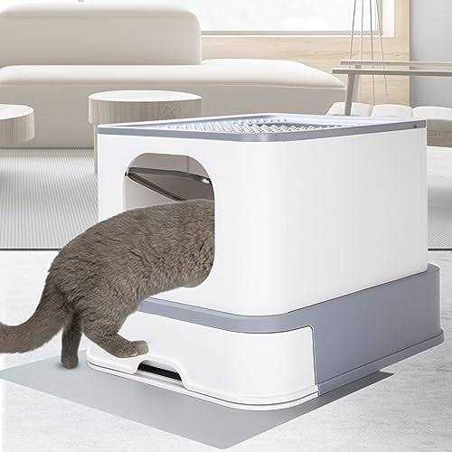 Large Top Entry Anti-Splashing Cat Litter Box with Lid V8269