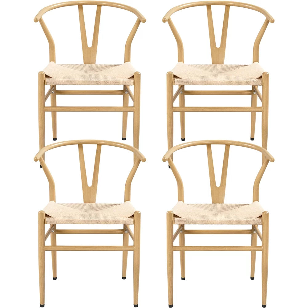 4pcs Weave Dining Chair with Metal Frame E406419