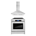 2 Piece Kitchen Appliance Package with Electric Range and Wall Mount Range Hood P576375