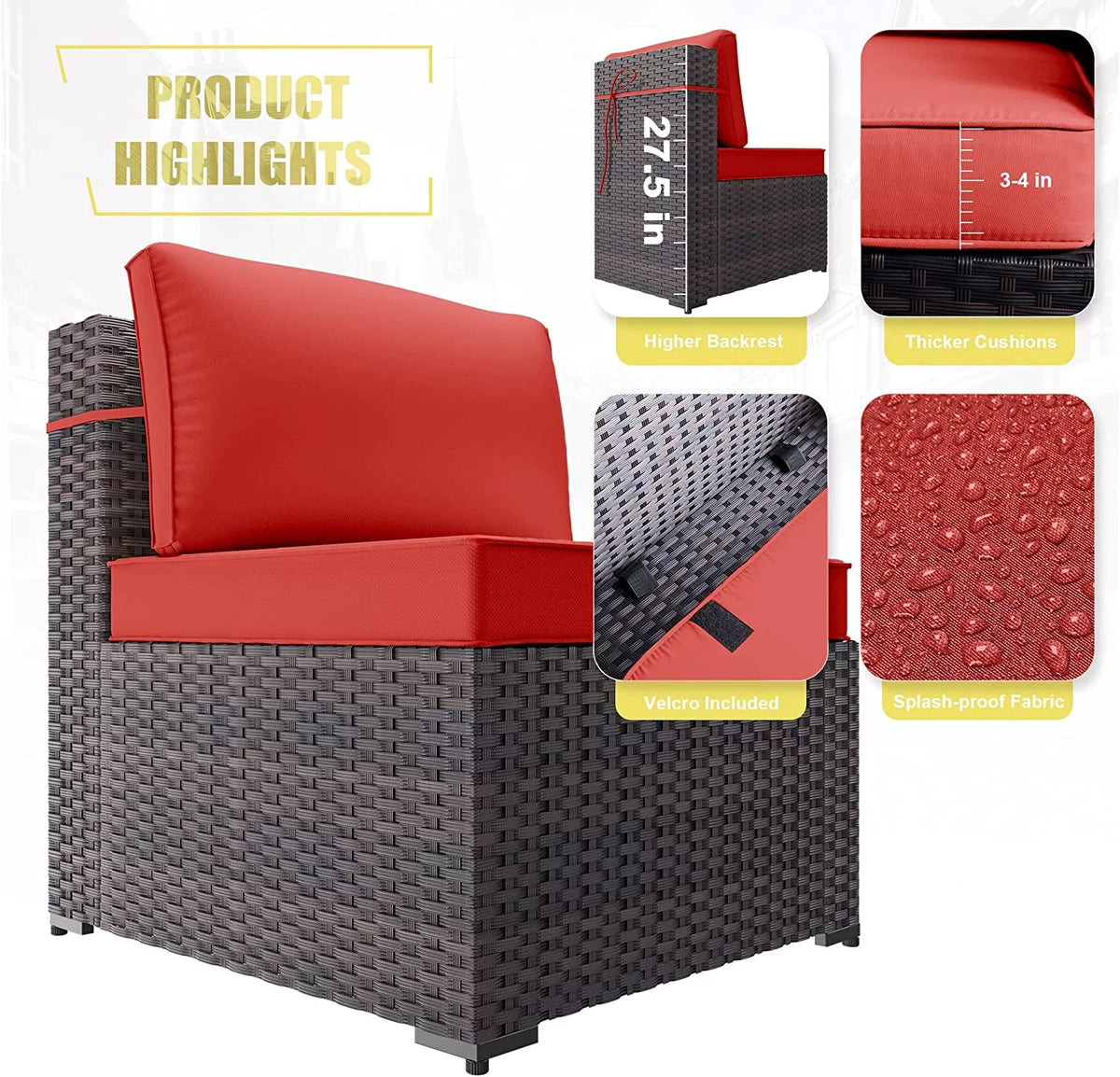 15 Pieces PE Rattan Outdoor Patio Furniture Set with Fire Pit Table C52107
