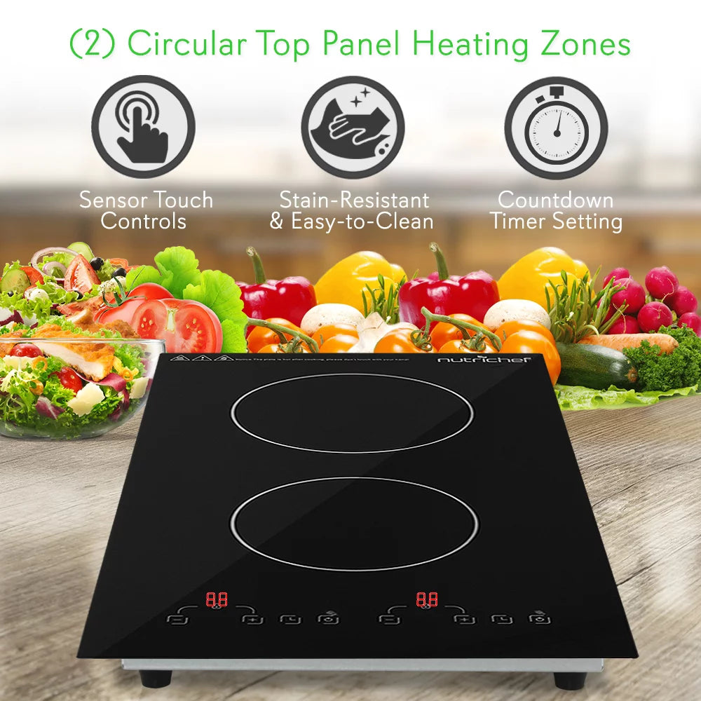 1800W Dual Induction Countertop Cooktop Burner U698633