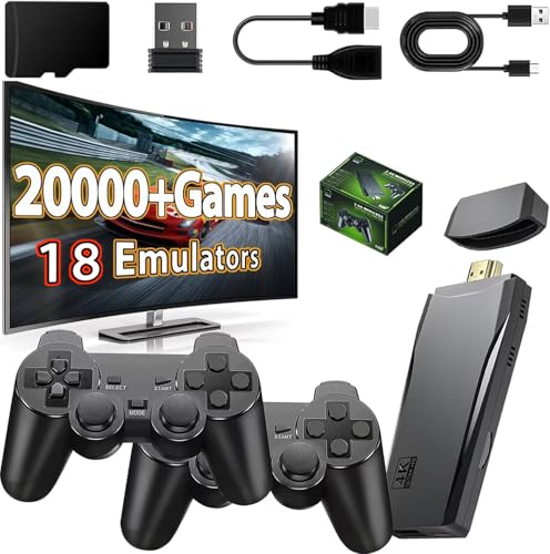 Wireless Retro Game Console Stick with 20000+ Games, 4K HDMI, 2 Controllers B53273