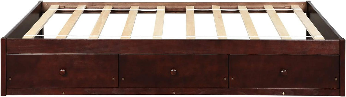 Cherry Wood Storage Bed with 3 Drawers R75052