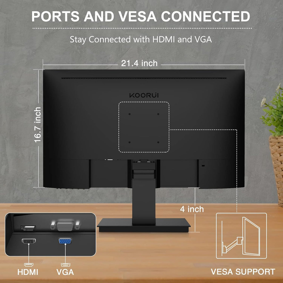 23.8 Inch FHD 1080p IPS 75Hz Computer Monitor H61648