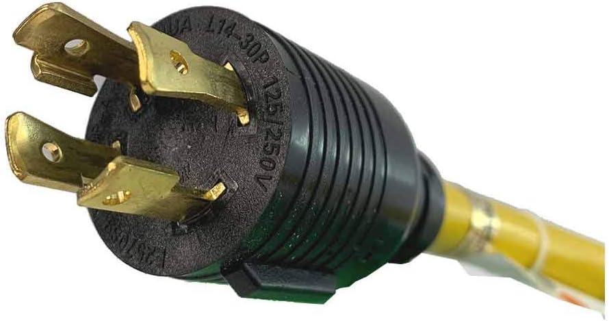 50Ft 30 Amp 125/250V 10 Gauge SJTW Power Cord with Surge Protector Breaker G48397