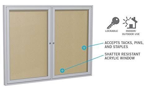 2 Door Enclosed Vinyl Bulletin Board Q620091