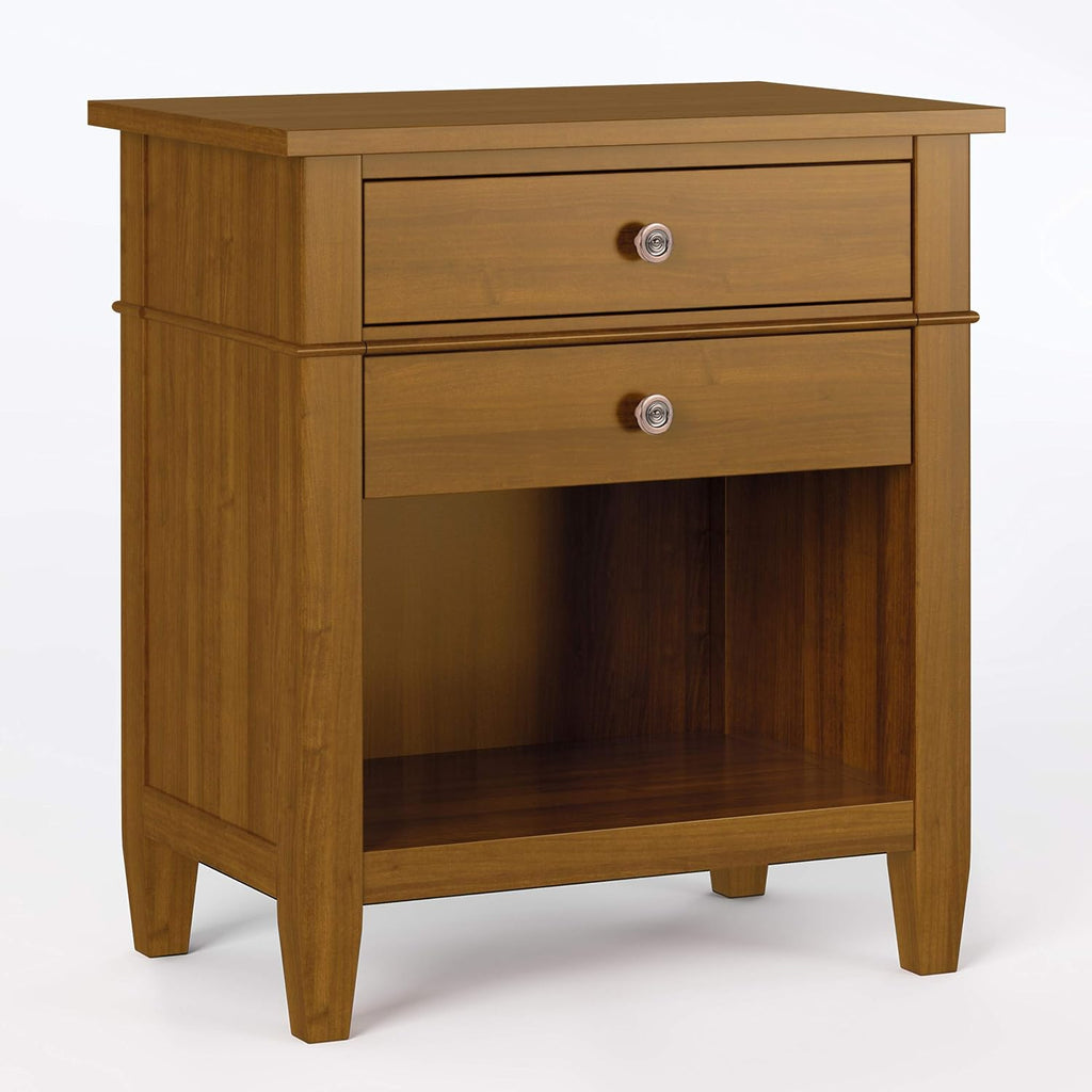White Solid Wood 2 Drawer Nightstand R6836