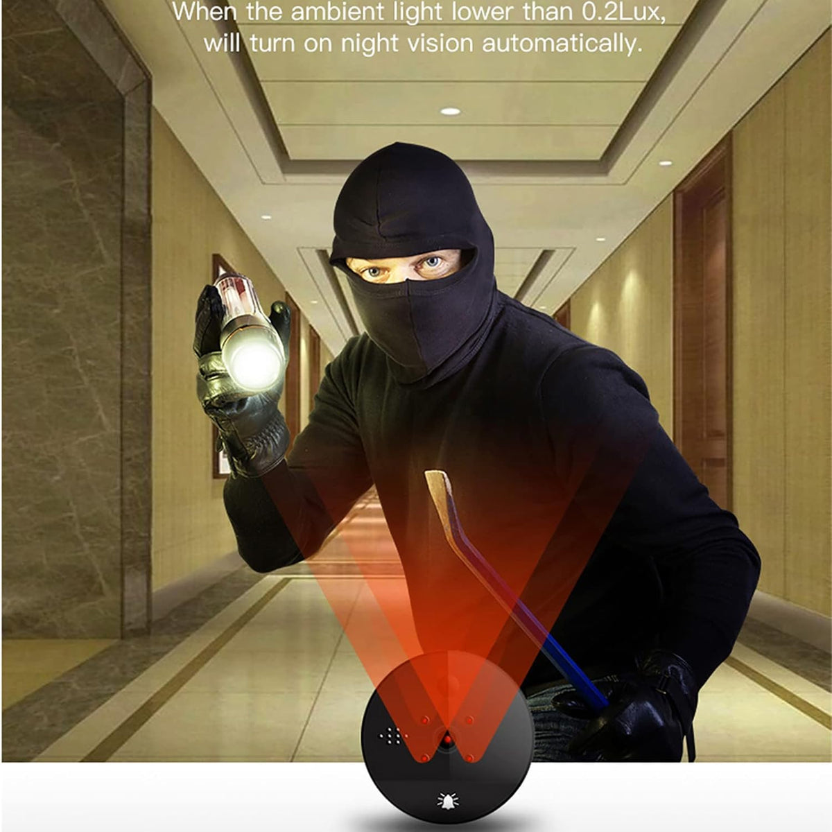 1080P WiFi Video Doorbell Peephole Camera 4.3 Inch O43476
